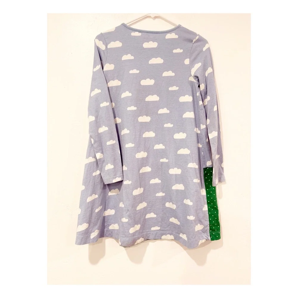 Mini Boden Girls Blue Cloud Bunny Rabbit Embroidered Jersey Dress 11-12Y